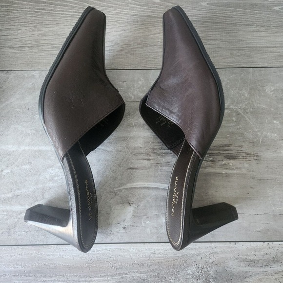 Liz Claiborne Flex Guild Rich Brown Leather 2.75" Heel Shoes Mules Womens 8.5 M - Picture 11 of 13